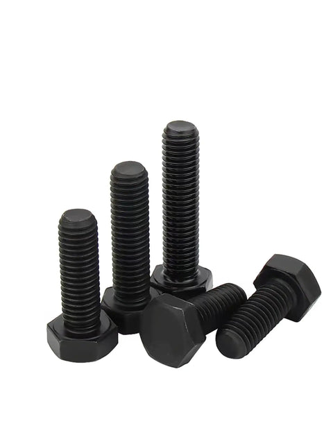 Durable 10 Pcs M11 X 1.25 Millimeter Fine Thread Hex Head Bolts 8.8 Grade Heavy Duty Industrial Machine Screws Black Half Thread Fasteners