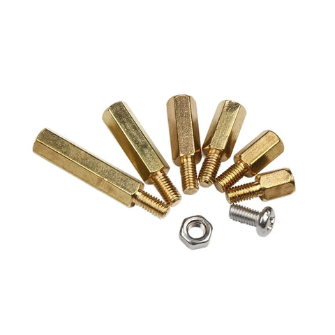 180 Piece M3 Hardware Kit With Brass Threaded Pillars, Hex Nuts, Spacers, And PCB Motherboard Standoffs For Grab And Go Electronics Assembly, DIY Projects And Computer Build Fastening, brass standoffs and nut