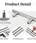 Product detail of Six Pack Three Inch Hole Center Brushed Nickel T Bar Cabinet Pulls Stainless Steel Kitchen Cabinet Handles.