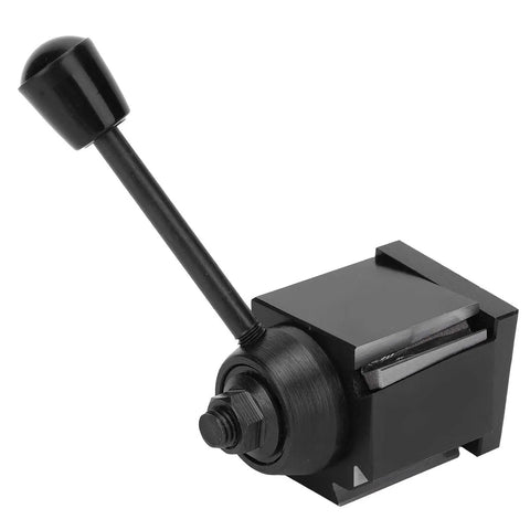 Wedge Type Tool Post Piston Quick Changing Boring Holder for CNC Lathes in solid black design with lever attachment