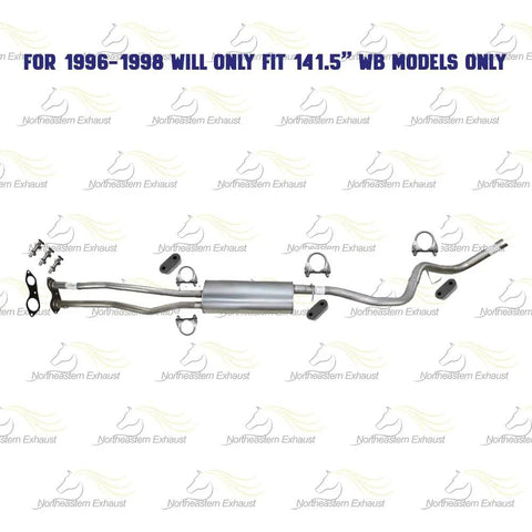 GMC K1500 1996 1997 1998 1999 5.7L Exhaust H Pipe Muffler Tail Pipe Assembly Stainless Steel Direct Fit Includes Free Clamps Gasket Hangers and Bolt Kit Included for Easy Install
