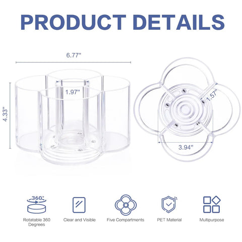 Finally Scored This 360 Rotating Drink Packet Organizer Acrylic Lazy Susan That Makes Kitchen Pantry Storage A Total Game Changer While Keeping All Favorite Beverage Mixes Neatly Arranged And Snug Inside, showing detailed dimensions.