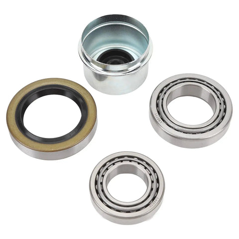 Components of Beefy 7 Piece 3500 Lb Trailer Wheel Hub Bearing Kit For 1 1/16 To 1 3/8 Inch Axles With L68149 L44649 Bearings And 171255TB Seals