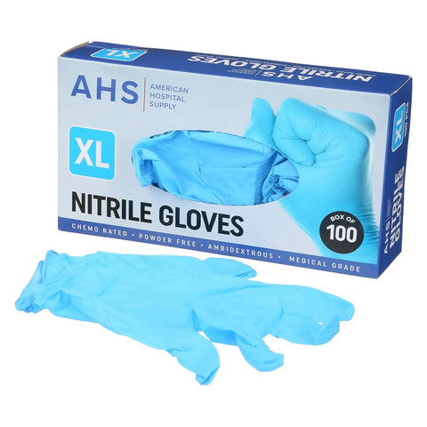 Heavy Duty Chemo Rated Nitrile Exam Gloves In X Large Fit With 1000 Powder Free Count For Medical Grade Security displayed in a box.