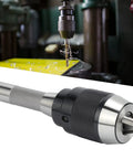 Premium Integral Drill Chuck Keyless With Straight Shank For Milling Machine, Features 1-13mm Clamping Range visible with drill bit.