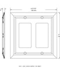 Technical drawing of Pure White 3 Gang Decorator Rocker Wall Plate 1 Pack Classic Architecture Style Light Switch Cover