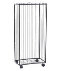 Heavy Duty Garage Ball Storage Rack Smooth Rolling Sports Organizer Cart featuring a vertical wire frame and silent casters.