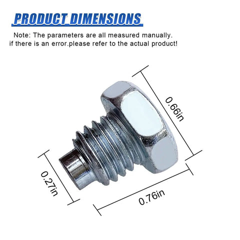 Heavy Duty Car Floor Jack Handle Bolts For 3 Ton And 4 Ton Hydraulic Jacks Featuring Rock Solid Alloy Steel Construction with dimensions 0.76x0.66 inches.