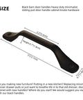 Black Built Tough Barn Door Handle For Sliding Doors And Cabinets Minimalist Modern Pull Knob With Thickened Hardware 5.0 Inch