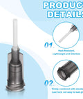 20 Pack 16G Dispensing Needles With Luer Lock For Liquid Glue Gun, 1.5 Inch PTFE Needle Tube And PP Heat Resistant Plastic Blunt Tips, Perfect For Precise Adhesive Dispensing In Crafts, Electronics, And DIY Projects Gray close-up of gray Luer lock needle tip