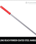 DigMaster Nursery Shovel With ComfortGEL Grip Heavy Duty Steel Blade, gray handle and red grip, ergonomic garden spade