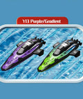Mini RC Boat With Dual Motors And Dual Speed Modes For Lakes Rivers And Pools RTR Ready To Run Racing Boat in purple and green
