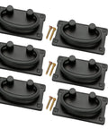 Six Pack Vintage Antique Bronze And Antique Black Drawer Ring Pull Handles Knobs Hardware for Dresser and Cabinet Doors