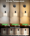 Cordless Battery Operated Wall Sconces Set Of 2 With Remote Control, No Outlets, No Wiring. Showcasing 3 color temperatures and dimmable feature.