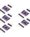 Five Pack Stance 6 DoF IMU Module With Accelerometer And Gyroscope Sensors For Robotics Motion Tracking For Makers Drones Arduino Raspberry Pi ESP32 And DIY Prototyping Projects, five purple breakout boards