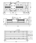 Technical drawing of Pro Grade Linear Motion Guide Kit With SFU1204 Ballscrew MGN C7 Rails And NEMA23 Stepper Motor DIY CNC Stage
