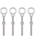 4 Pack 316 Stainless Steel Shoulder Eye Bolts With Nut And Washer Heavy Duty Marine Grade Eyebolts For Lifting And Rigging Outdoors Saltwater Ready For Home Garage Or Workshop Use, four bolts