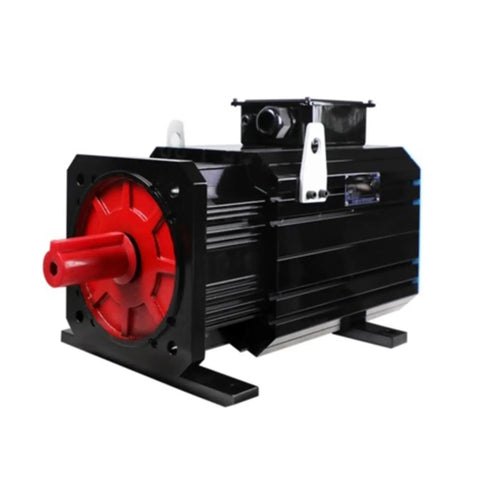 Front view of Beefy Industrial Grade Permanent Magnet Synchronous Servo Motor For Air Compressors, 380V AC, rugged design