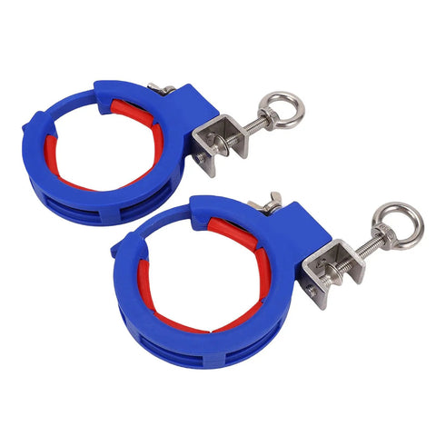 Two Pack Cable Tray Rollers Red Axis Nylon Wire Guide For Smooth Wire Pulling And Laying Screw In Install Roller For Outdoor And Indoor Construction Heavy Duty Cable Management Solution, blue and red