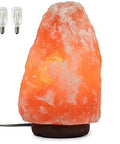 Seven Inch Himalayan Salt Lamp With Dimmer Cord Night Light Natural Crystal Rock With Wood Base Authentic From Pakistan