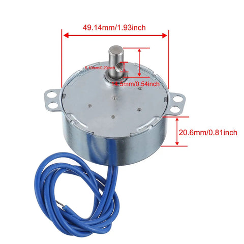 Two Pack Synchronous Turntable Motors For Cup Turners And Tumblers AC 100-127V 50/60Hz 4W 2.5 To 3 RPM CW CCW 2 Inch Diameter