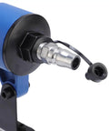 Powerful 18 Gauge Pneumatic Brad Nailer With Durable Aluminum Body And Comfortable Rubber Grip Drives Trim And Woodworking Details Smooth As Butter For Woodworking Cabinets And Furniture Projects Fits 10 To 50 Mm Nails With Quick Connect Air Tool close-up of quick connect air fitting