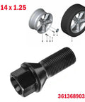 Premium Black Locking Lug Wheel Studs Kit Fits BMW Models M14x1.25 Bolt For E70 F22 F30 Series Heavy Duty Car Parts To Upgrade Your Ride Now black steel locking wheel stud, M14 x 1.25, for BMW alloy wheel