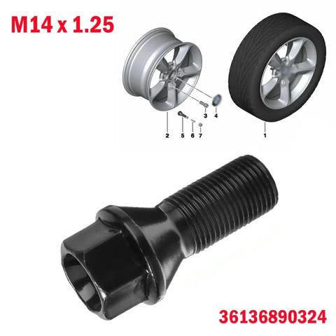 Premium Black Locking Lug Wheel Studs Kit Fits BMW Models M14x1.25 Bolt For E70 F22 F30 Series Heavy Duty Car Parts To Upgrade Your Ride Now black steel locking wheel stud, M14 x 1.25, for BMW alloy wheel