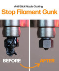Before and after use of Nozzle Protector Plastic Repellent For 3D Printers Water Based PTFE Nanosuspension