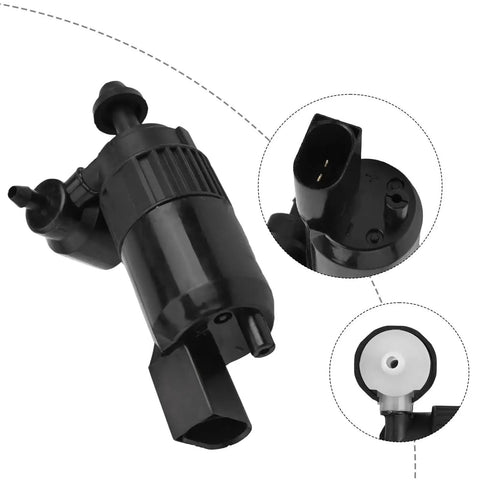 Heavy Duty Front Windshield Washer Pump With Hella Durable Motor For Chevy Bolt Euv Suburban Tahoe Ev No Fuss Reinstallation Auto Replacement Kit Genuine Oem Spec, detailed view of the pump's connections.