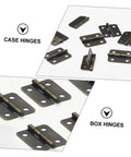Heavy Duty Spring Hinges Kit 500 Pieces For Boxes And Cabinets With Screws Miniature Iron Hinges, top view display