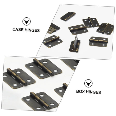 Heavy Duty Spring Hinges Kit 500 Pieces For Boxes And Cabinets With Screws Miniature Iron Hinges, top view display