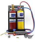 Oxygen MAPP Pro Grade Torch Kit With Portable Cylinder Stand For Soldering And Brazing, HVAC, Plumbing, includes goggles and nozzle