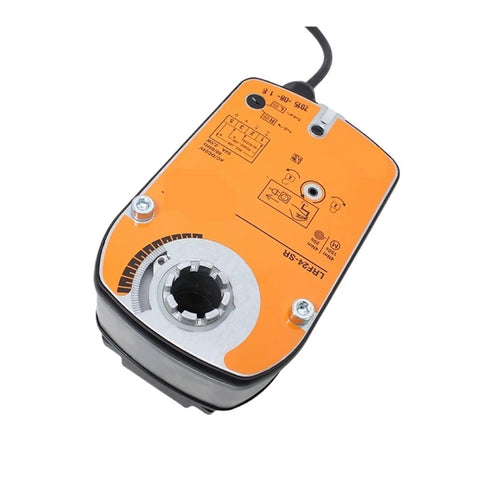 Rock Solid LRF24-SR Modulating Rotary Ventilation Ball Valve Actuator showcasing AC DC 24V motor and control interface.