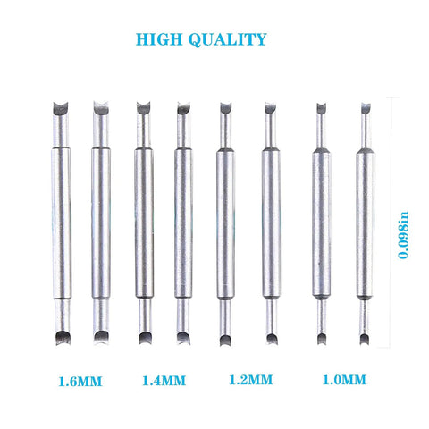 Set of 8 alloy steel pins for Watch Spring Bar Pliers Tool Kit With Spring Bar Tweezers And 8 Alloy Steel Pins Replacement Pins Set For Easy Strap Removal And Band Repair On Most Watches Blue
