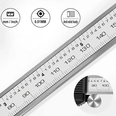 Stainless Steel Caliper Tool With Digital Readout 0 To 6 Inch 0 To 150 MM Big LCD Screen Quick Inch And Millimeter Conversion