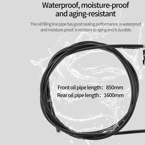 Beefy 4 Piston Hydraulic Disc Brake Set hose with waterproof and moisture-proof features, front 850mm, rear 1600mm length.