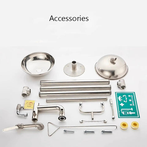 Accessories for Emergency Eyewash Station With Shower Kit Built For Real-World Safety, Stainless Steel Dual-Nozzle Eyewash