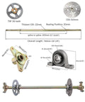 Diagram of Upgraded 29 Inch Go Kart Rear Axle Kit with 4.10-6 tires, 160mm disc rotor, 58T T8F sprocket, and 740mm shaft components.