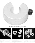 4 Pack Aluminum Shaft Collars With Clamp-On Design, M5 Set Screws, 16mm Inner Diameter, CNC Locking Rings for Linear Motion Systems