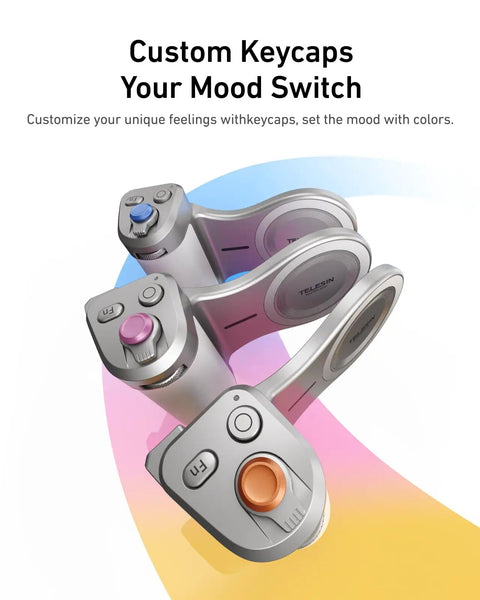 Magnetic Imaging Master Grip Boss Level Phone Camera Grip With 3200mAh Battery and custom colorful keycaps in different colors