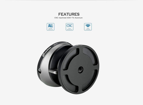 75mm Leveling Base For Tripod With Butterfly Lock Collar, 55 Lb Max Load, Tilt Range Plus Or Minus 15 Degrees, Half Ball Leveling
