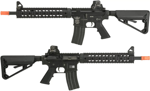 Bolt B4 LRP BRSS Recoil EBB AEG Airsoft Rifle Black with Realistic Blowback Action shown from side view