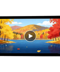 Dope 21.5 Inch Commercial Digital Advertising Screen And Video Player Kiosk displaying a vibrant autumn landscape video.