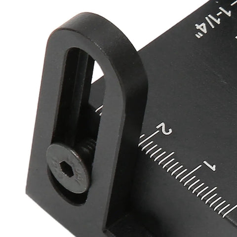 Close-up of the 15 Degree Wood Punch Locator Tool's adjustment mechanism, showcasing durable aluminum alloy construction.