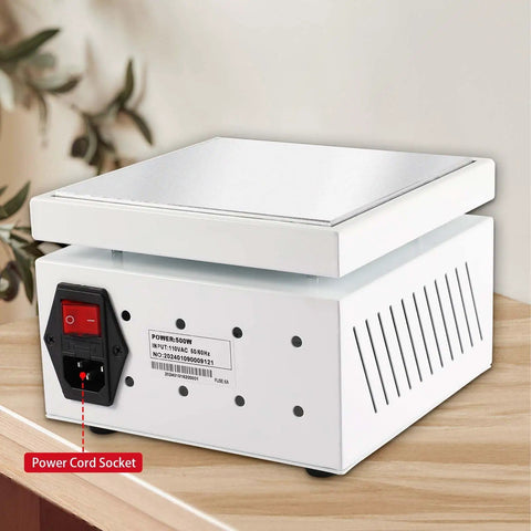 Beefed Up 500W 110V Soldering Hot Plate Rework Station with LED Digital Temperature Display CPU Intelligent Control back view