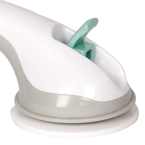 Close-up of the Suction Grip Bathtub And Shower Safety Handle White 24 Inch Non Slip Grab Bar No Tools Install Portable Easy Attach