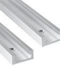 Heavy Duty Aluminum T Track Miter Slot Fence Guide For Woodworking Jigs showing two smooth aluminum rails for precision cutting.