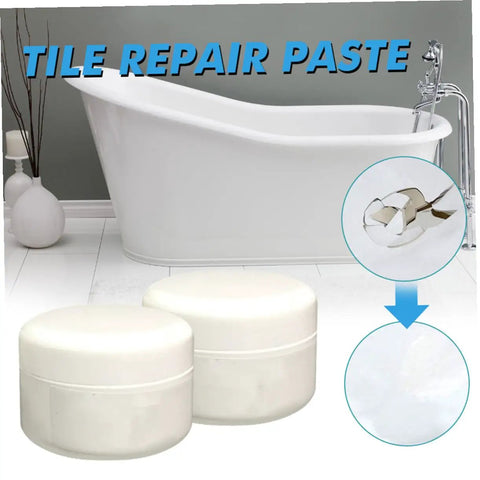 Tile Repair Adhesive Kit Two Pack 100g Quick Dry Ceramic Paste With Hardener in bathroom setting
