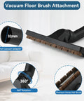 Vacuum floor brush with 32mm adapter from 14 Piece Vacuum Attachment Kit For Shop Vac With 2.5 To 1.25 Inch And 1.875 To 1 Inch Adapters